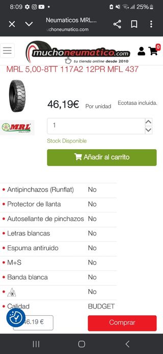 Neumático Agrícola Load Star Plus 5.00-8