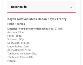 Kayak Ocean Frenzy - 1 plaza