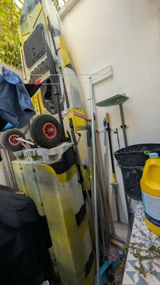 Kayak doble desmontable propulsado con aletas