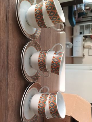6 Tazze thè Porcellana Multicolor