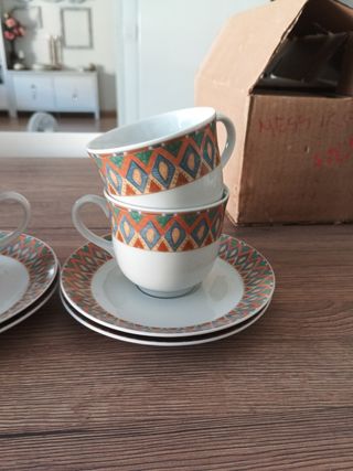 6 Tazze thè Porcellana Multicolor
