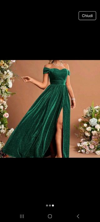 Vestito elegante verde scintillante