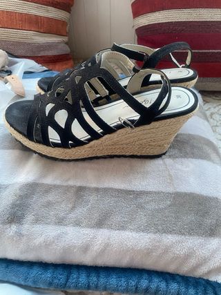 Sandalias Lady Glenn esparto negras - 38