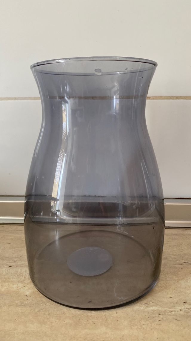 Jarrón de cristal gris - Decoración hogar