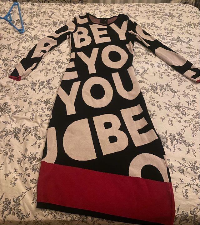 Vestido Desigual L - Negro y Rojo