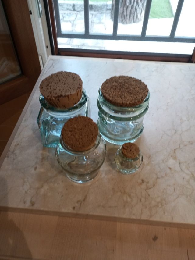 Tarros cristal rústico con corcho