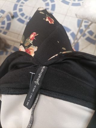 Vestido Flores - Negro/Rosa