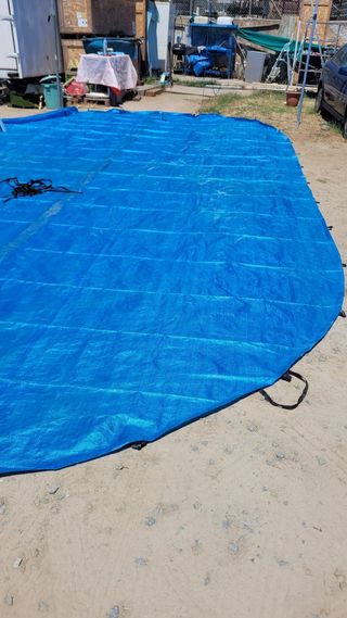 Cubierta piscina azul térmica