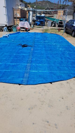 Cubierta piscina azul térmica