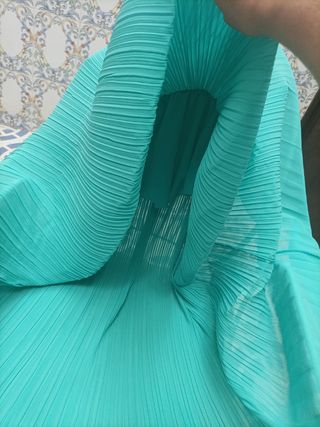 Falda plisada larga verde agua