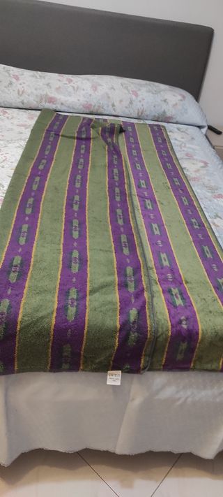 Telo mare verde viola cotone