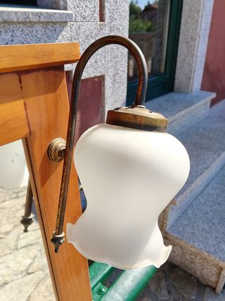 Espejo con luz madera - vintage