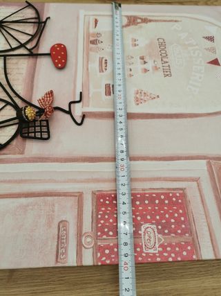 Cuadro bici vintage rosa Medidas 55 x 40 x 3