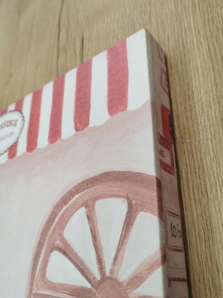 Cuadro bici vintage rosa Medidas 55 x 40 x 3