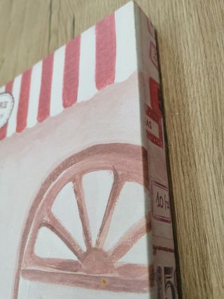 Cuadro bici vintage rosa Medidas 55 x 40 x 3