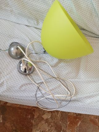 Lampadario verde e argento