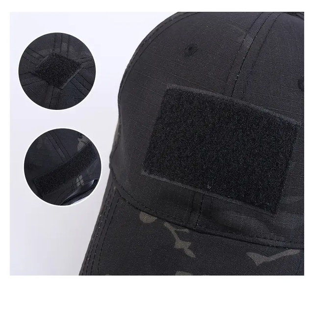 Gorra Tactica Militar Camuflaje Negro Con Parche