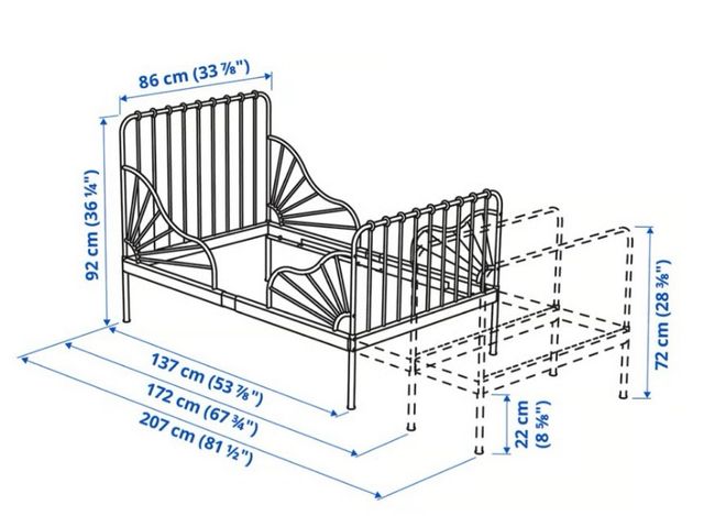 Cama IKEA Minnen con colchón a medida 