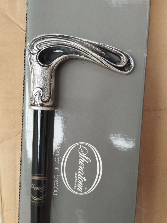 Bastón baño de plata Sheraton - Madera negra