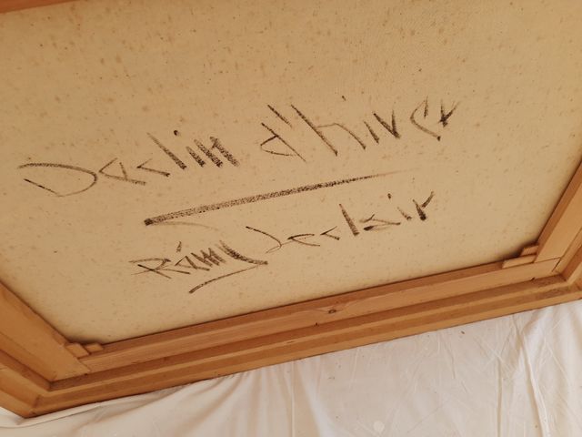 Dipinto olio su tela, paesaggio invernale