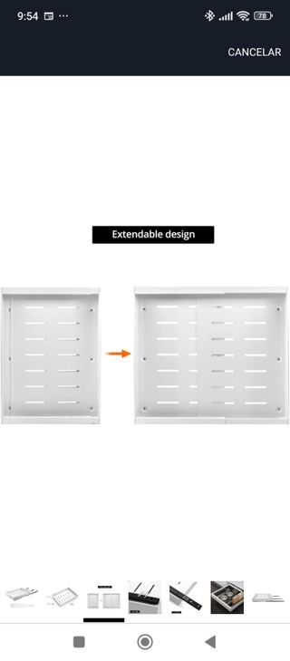 Cajón telescópico blanco