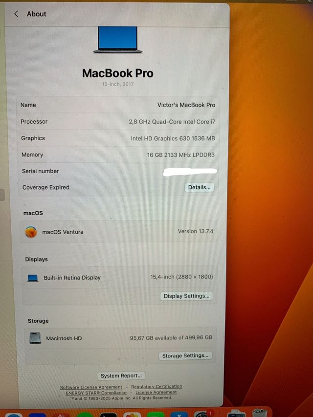 MacBookPro 15" Retina