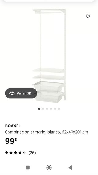Estantería Boaxel Ikea blanco 62x40x201