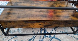Mesa centro industrial - Madera oscura 
