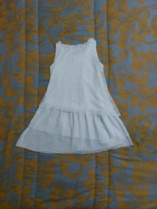 Vestito bianco elegante da bimba 5/6 anni