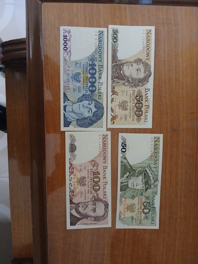 Banconote Polonia vintage 100, 500, 1000zł 50zt
