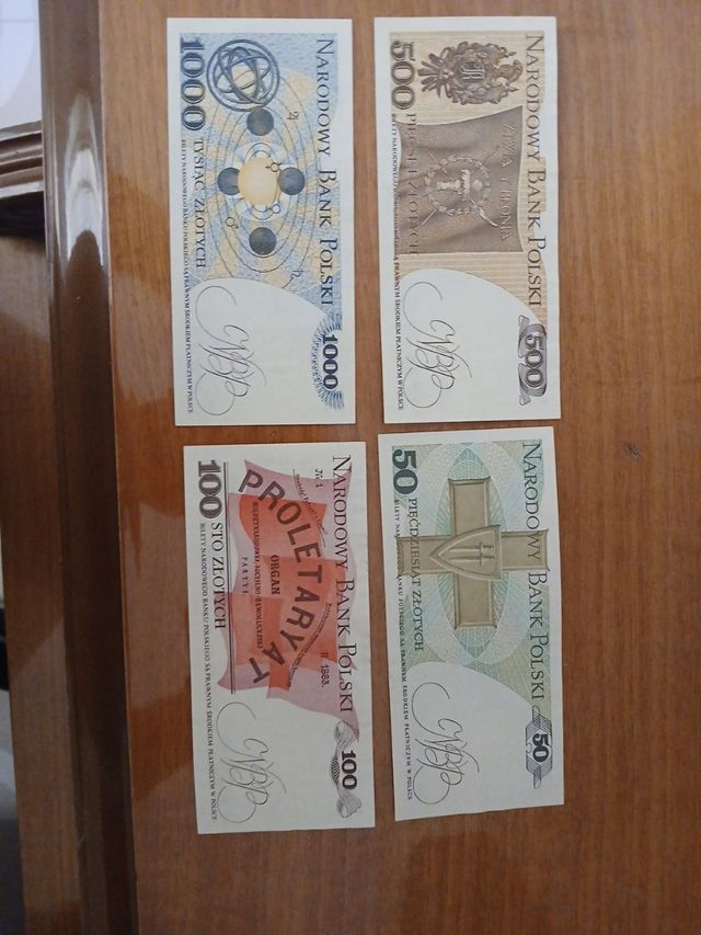 Banconote Polonia vintage 100, 500, 1000zł 50zt