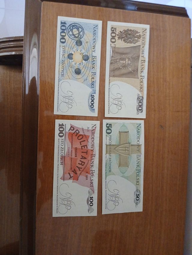 Banconote Polonia vintage 100, 500, 1000zł 50zt
