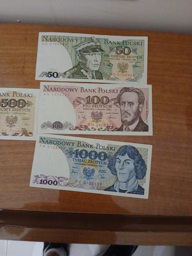 Banconote Polonia vintage 100, 500, 1000zł 50zt