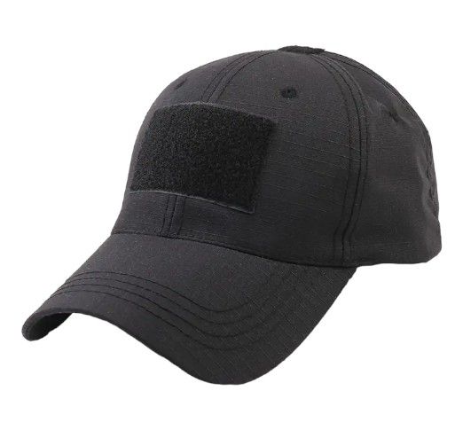 Gorra Tactica Militar negra Baseball con Parche