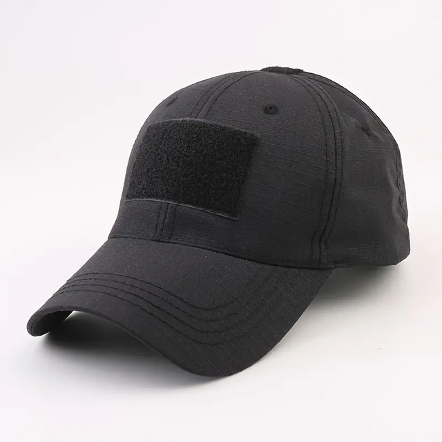 Gorra Tactica Militar negra Baseball con Parche