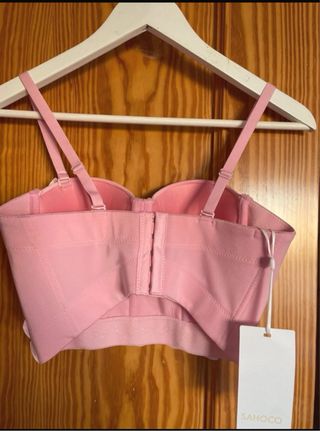 Crop top Sahoco rosa, talla S