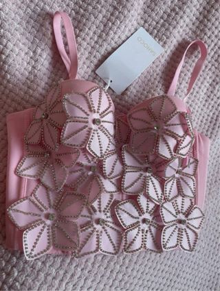 Crop top Sahoco rosa, talla S