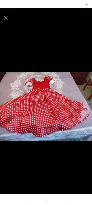 Vestido rojo lunares blanco T.38-40