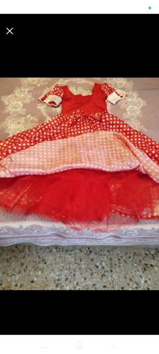 Vestido rojo lunares blanco T.38-40