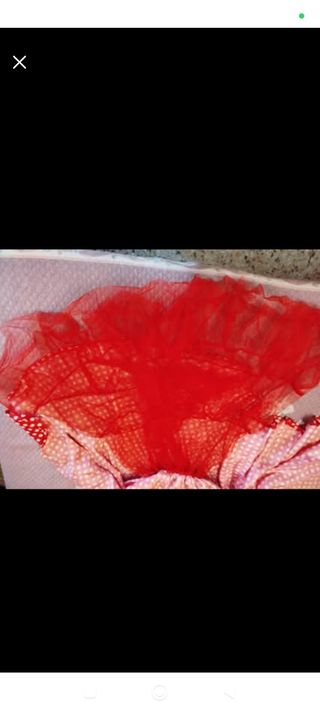 Vestido rojo lunares blanco T.38-40