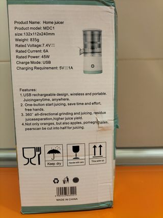 Exprimidor cítricos eléctrico inalámbrico