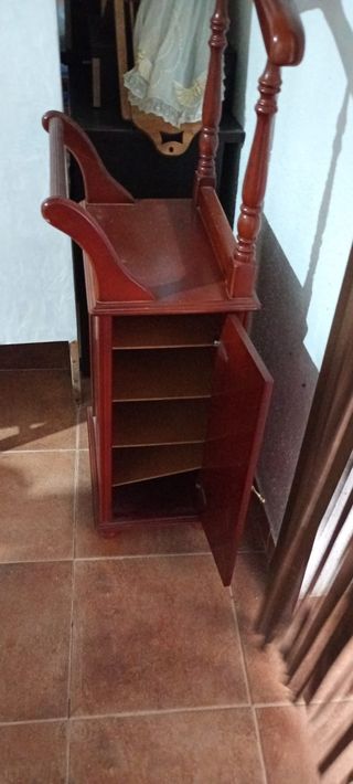 Perchero zapatero madera marrón