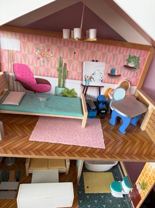 Casa Muñecas Madera + Muebles