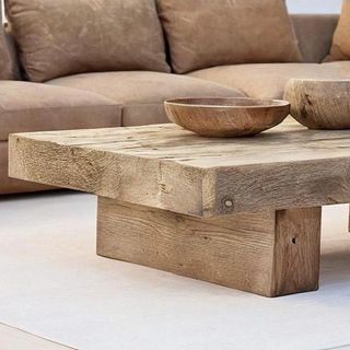 Mesa centro rústica madera maciza