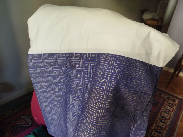 Cubrecama azul y dorado 1,50m