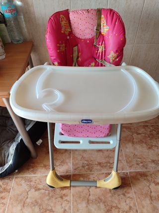 Trona Chicco rosa - Reclinable c/bandeja