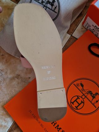 Sandalias Hermès talla 37 - Rosa