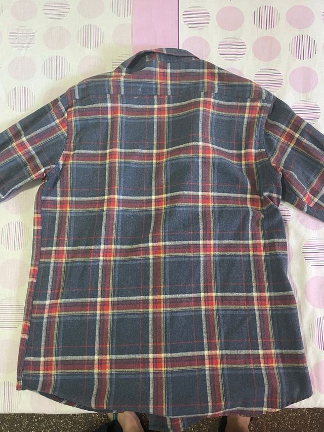 Camisa cuadros gris roja