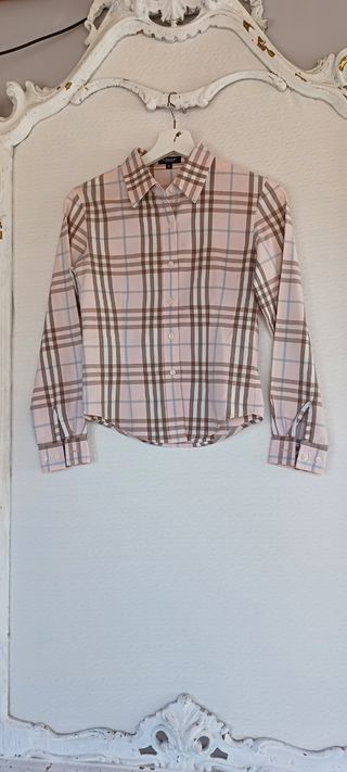 Camicia Burberrys rosa e marrone