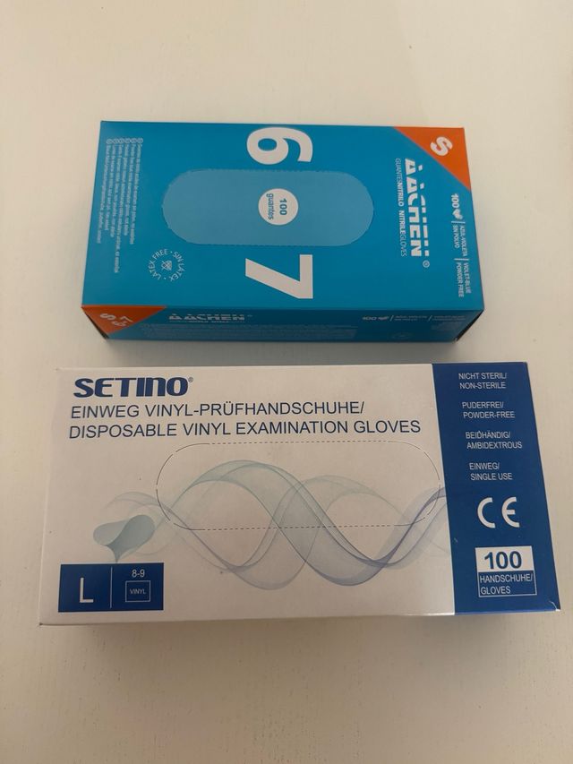 Guantes Nitrilo y Vinilo (100u)